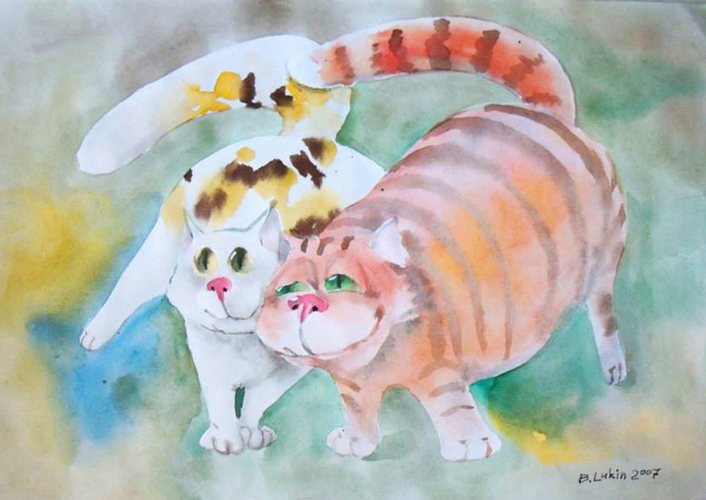 «Коти». 2007. Папір, акварель